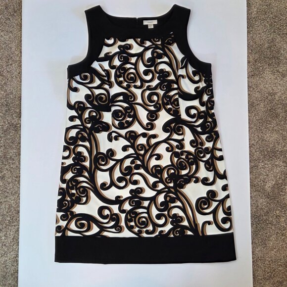 CJ Banks Women’s Sleeveless Shift Dress, Black/tan/cream, 22W, Worn One Time - Picture 1 of 8